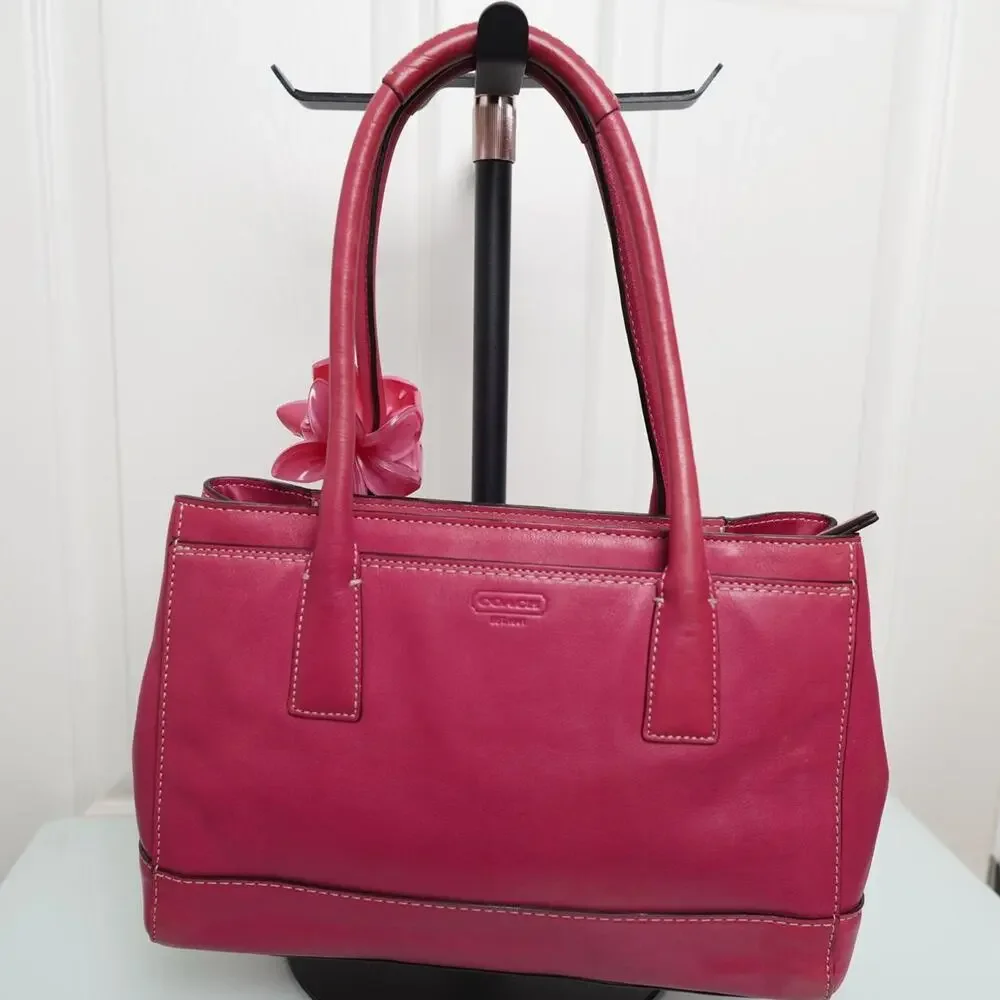 Coach Pink Leather Tote Bag Y2K
